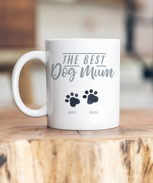 Best Dog Mum Paw Print Ceramic Mug